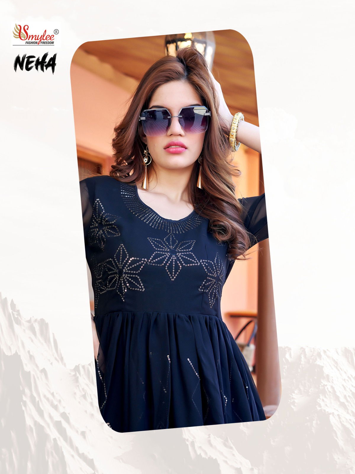 Tung Neha Fancy Designer Wholesale Georgette Embroidery Kurtis